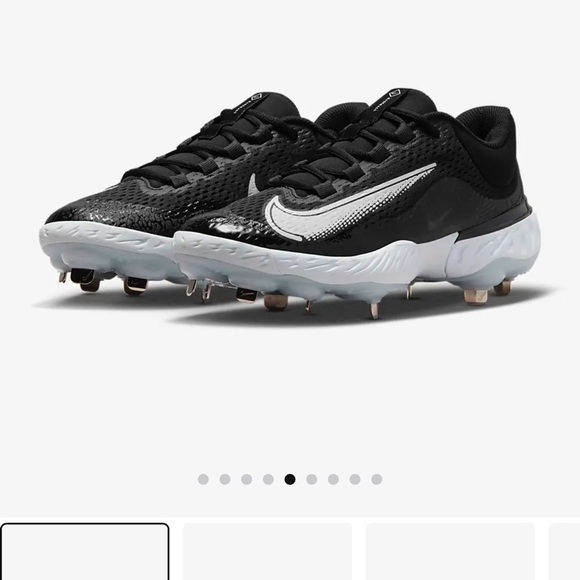 Nike Black and White metal baseball cleats Lightweight Mesh - Picture 7 of 8